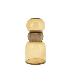 Sale By-Boo Vaas Verra Glas en hout, 32cm