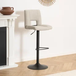 Sale Bendt Verstelbare Barkruk Rut Structuurstof (zithoogte 62-83cm) Beige