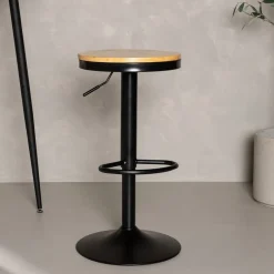 Sale Nohr Verstelbare Barkruk Tiani Eikenlook (zithoogte 60-80cm) Zwart