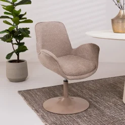 Clearance WOOOD Verstelbare Eetkamerstoel Marten Geweven stof, kleur Zand