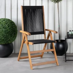 Online Nohr Verstelbare Tuinstoel Shaelynn Acaciahout Zwart