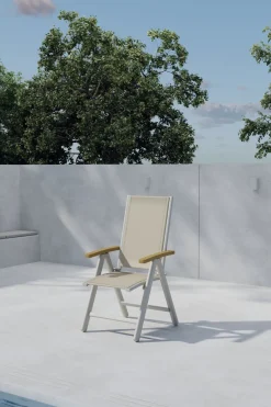 New Nohr Verstelbare Tuinstoel Taysha kleur /Teak Beige