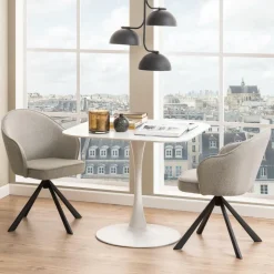 Online Bendt Vierkante Bistrotafel Tempest Keramiek met marmerlook, 90 x 90cm