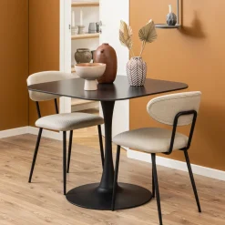 Online Bendt Vierkante Bistrotafel Tempest Keramiek met marmerlook, 90 x 90cm