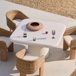 Best Kave Home Vierkante Eettafel Addaia Cement, 135 x 135cm Wit