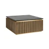 Outlet Richmond Interiors Vierkante Salontafel Ironville 90cm, kleur goud / zwart marmer