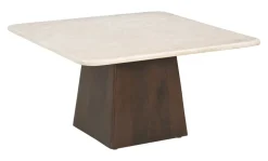 Hot Sohome Vierkante Salontafel Margred Marmer en mangohout, 75 x 75cm