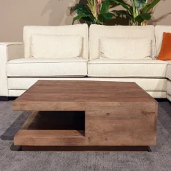 Best LABEL51 Vierkante Salontafel Square Mangohout, 80 x 80 cm Espresso