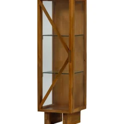 WOOOD Vitrinekast Kella Mangohout en glas, 137 x 40cm
