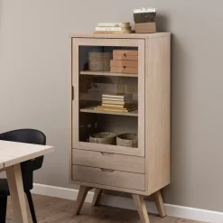 Best Bendt Vitrinekast Mads 145 x 72cm Licht Eiken