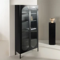 Discount Nohr Vitrinekast Tilla Staal en glas, 180 x 80cm