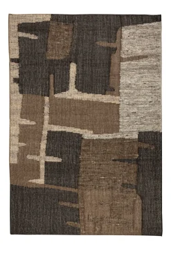 New Dutchbone Vloerkleed Briton Wol en jute, kleur Bruin