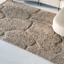 Clearance By-Boo Vloerkleed Kala Wol, kleur Taupe