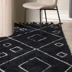 Online Nohr Vloerkleed Mariko Wol Zwart