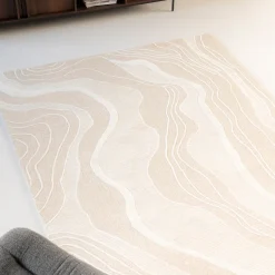 Discount By-Boo Vloerkleed Soil Wol, kleur Beige