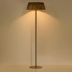 Online Kave Home Vloerlamp Aldet Op zonne-energie, Plat Geweven touw