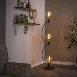 Sale LifestyleFurn Vloerlamp Amado 3-lamps Sienna brown