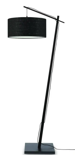 New GOOD&MOJO Vloerlamp Andes Zwart, Bamboe en Eco linnen
