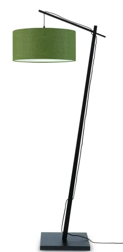 New GOOD&MOJO Vloerlamp Andes Zwart, Bamboe en Eco linnen