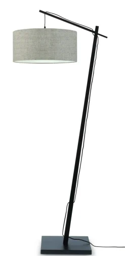 New GOOD&MOJO Vloerlamp Andes Zwart, Bamboe en Eco linnen