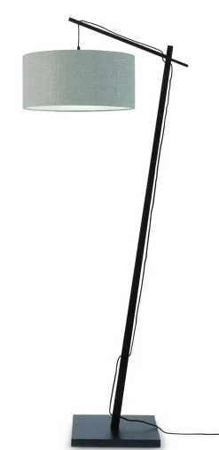 New GOOD&MOJO Vloerlamp Andes Zwart, Bamboe en Eco linnen