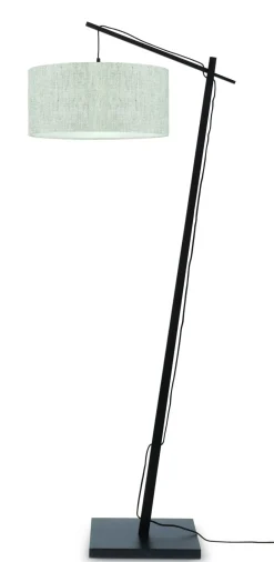 New GOOD&MOJO Vloerlamp Andes Zwart, Bamboe en Eco linnen