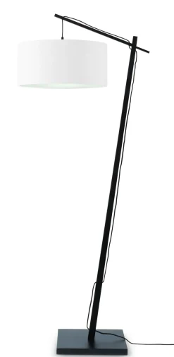 New GOOD&MOJO Vloerlamp Andes Zwart, Bamboe en Eco linnen