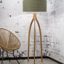 Online GOOD&MOJO Vloerlamp Annapurna Bamboe en Eco linnen