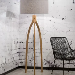 Online GOOD&MOJO Vloerlamp Annapurna Bamboe en Eco linnen