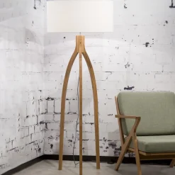 Online GOOD&MOJO Vloerlamp Annapurna Bamboe en Eco linnen