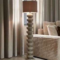 Rivièra Maison Vloerlamp Beaugrand Glas, 130cm hoog, kleur (excl. kap) Beige