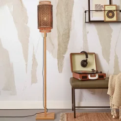 Outlet GOOD&MOJO Vloerlamp Bhutan Bamboe, 145cm Naturel