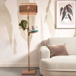 Best GOOD&MOJO Vloerlamp Bhutan Met 2 plankjes, Bamboe