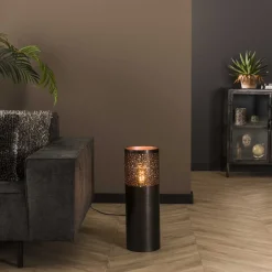 LifestyleFurn Vloerlamp Bryston kleur Zwart nikkel