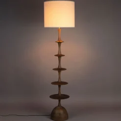 Dutchbone Vloerlamp Cath Mangohout en linnen, 180cm