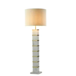 Discount Richmond Interiors Vloerlamp Celinae Marmer en ijzer Wit