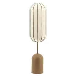 Outlet By-Boo Vloerlamp Cocoon Linnen en leder, 145cm, kleur Bruin