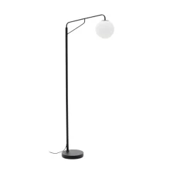 Outlet Kave Home Vloerlamp Eilo Glas en metaal, kleur Zwart