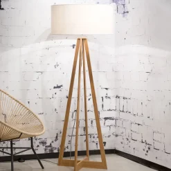 Sale GOOD&MOJO Vloerlamp Everest Bamboe en Eco linnen