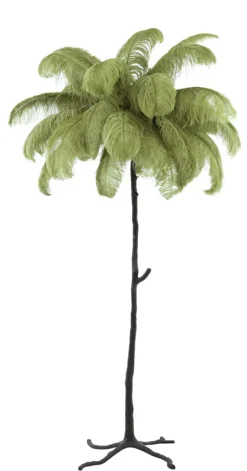Clearance Light & Living Vloerlamp Feather 180cm Olijfgroen