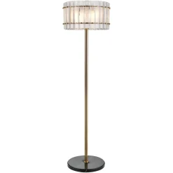 Online Richmond Interiors Vloerlamp Feline Glas en Antique Brass, 168cm
