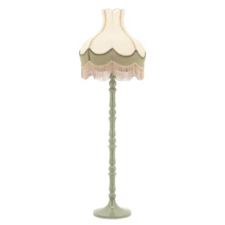 Clearance By-Boo Vloerlamp Fringaloo Katoen en jute Groen