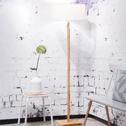 Online GOOD&MOJO Vloerlamp Fuji Bamboe en Eco linnen