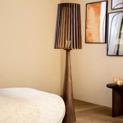 New By-Boo Vloerlamp Guard Mangohout, 162cm hoog Bruin
