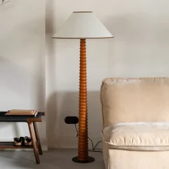 Online Dutchbone Vloerlamp Horace Katoen en eikenhout