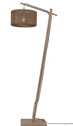 GOOD&MOJO Vloerlamp Iguazu Rond, Bamboe en jute, 150cm
