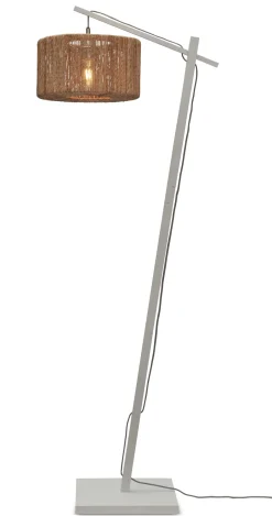 GOOD&MOJO Vloerlamp Iguazu Rond, Bamboe en jute, 150cm