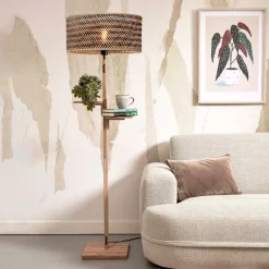 Outlet GOOD&MOJO Vloerlamp Java Met 2 plankjes, Bamboe