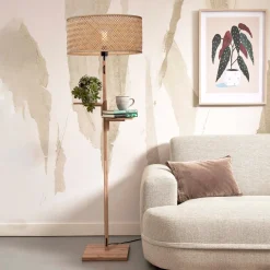 Outlet GOOD&MOJO Vloerlamp Java Met 2 plankjes, Bamboe