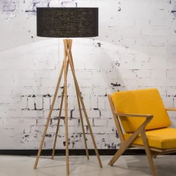 Clearance GOOD&MOJO Vloerlamp Kilimanjaro Bamboe en Eco linnen